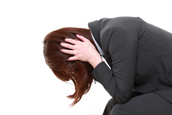 Depressed　businesswoman on white background — Stock Photo, Image